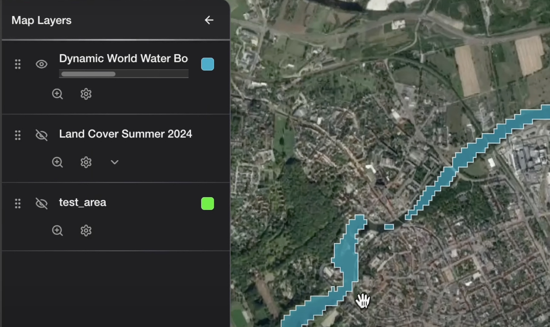 Map integration showing analysis results